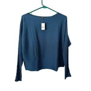 Ann Taylor women's size M Navy Blue color boat neck long sleeves